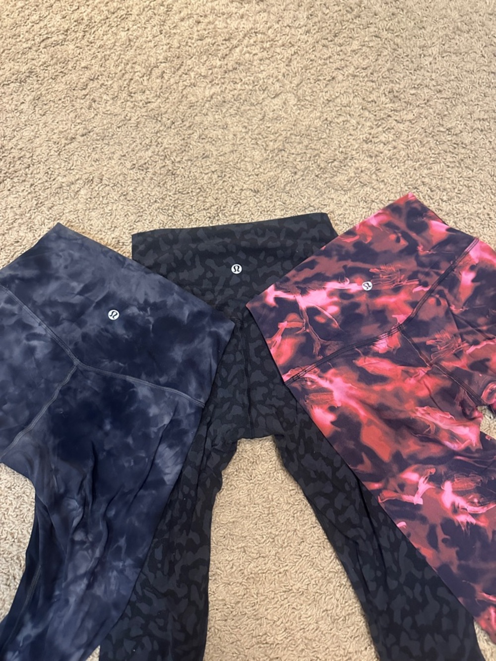 lululemon ALIGN size4 Leggings Trio - Pink/Black, Navy Tie-Dye, Black cheetah - Picture 6 of 7